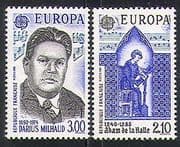 France 1985 Europa / Music / Composers / Church 2v set n31879