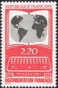France 1985 Information Service/ Computer Keyboard/ Book/ World Map 1v (n44210)