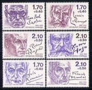 France 1985 Red Cross / Health / Writers / People 6v (n30141)