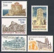 France 1985 Tourism / Buildings / Churches / Abbey 5v n31886