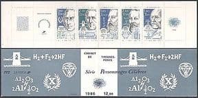 France 1986 Plane  /  Train  /  Scientists  /  Transport  /  Red Cross Fund 5v bklt (n31654a)