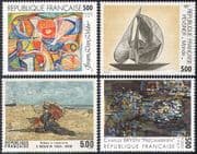 France 1987 Art/ Paintings/ Sculpture/ Artists/ People/ Modern 4v set (n42026)