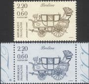 France 1987 Stamp Day/ Mail Coach/ Post/ Postal Transport 2v set (n39183u)