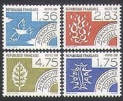 France 1988 Bird / Tree / Flames / Fire / Water / Elements / Pre-cancels 4v set (n36256)