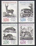 France 1988 Fox/ Deer/ Badger/ Otter/ Animals / Nature / Wildlife / Buffon 4v set (n32154)
