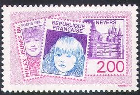 France 1988 "Philex-Jeunes '88"/ Nevers/ Children/ Buildings/ StampEx 1v (n41255)