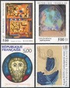 France 1990 Art/ Paintings/ Stained Glass/ Artists/ Modern/ People 4v set (n42030)