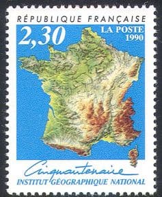 France 1990 Geography/ National Geographical Institute/ Maps/ Science 1v (n41257)