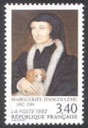 France 1992 Queen Marguerite / Royalty / People / Art / Painting / Dog 1v n40733