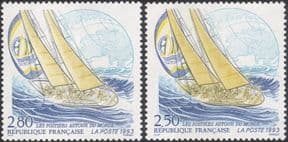France 1993 Sailing/ Yachts/ Boats/ Transport/ Sport/ Racing/ Nautical 2v set (n45957)