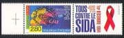 France 1994 AIDS Day / Medical / Health 1v + lbl (n31632)