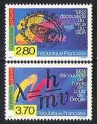 France 1994 Europa / AIDS / Medical / Physics 2v set (n31353)