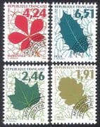 France 1994 Leaves / Trees / Plants / Nature / Pre-cancel 4v set (n40253)