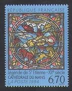 France 1994 Stained Glass / Art / Window / Le Mans Cathedral / Crafts 1v (n36119)