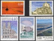 France 1998 Tourism/ Chateau/ Tower/ Church/ Coast/ Buildings/ Architecture 5v set (n44880)