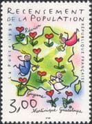 France 1999 Population Census/ People/ Map/ Flowers/ Animation 1v (n46056)