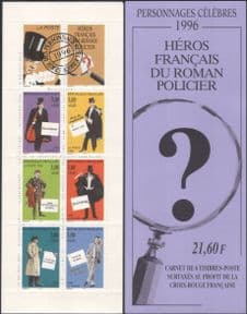 France 1999 Red Cross/ Health/ Welfare/ Detectives/ Books/ Crime/ Literature/ Authors/ Writers/ People 6v bklt (b10019e)