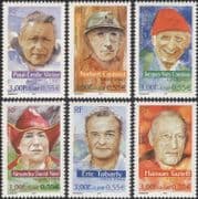 France 2000 Explorers/ Polar Explorer/ Exploration/ Cousteau/ Paul-Emile Victor 6v set (n45933)
