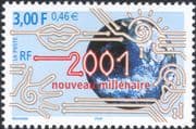 France 2000 Millennium/ New Year/ Greeting/ Globe/ Communications 1v (n46079)