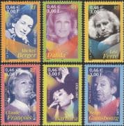 France 2001 Singers/ Music/ Entertainment/ Singing/ People/ Composers 6v set (n45931)