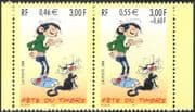France 2001 Stamp Day/ Gaston Lagaffe/ Cartoons/ Animation/Cat/ Animals 2v bklt pr (n43706)