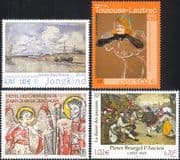France 2001 Toulouse-Lautrec/ Bruegel/ Art/ Paintings/ Artists/ Boats/ Dancing 4v set (n45954)
