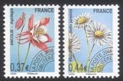France 2008 Flowers/ Plants/ Daisy/ Columbine/ Nature/ Pre-cancels/ Precancels 2v set (n41505d)