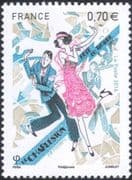 France 2016 Stamp Day/ "The Charleston"/ Dance/ Dancers/ Dancing/ Music/ Art Deco 1v (n45651)