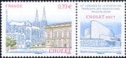 France 2017 Philatelic Congress/ Cholet/ Cathedral/ Textile Museum/ Buildings 1v + label (n46228)