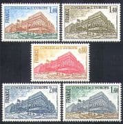 France (Council of Europe) 1977 Buildings / Architecture / Politics 5v set (n37638)