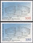 France (Council of Europe) 1996 Palace of Human Rights/ Buildings/ Architecture 2v set (n45909)