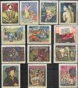 France Selection Art/ Artists/ Tapestry/ Dogs/ Nude/ Music/ Paintings 13v (b4479x)