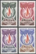 France (UNESCO) 1969 Human Rights/ "Flame of Freedom"/ People/ Fire/ History/ Heritage 4v set (n44838)