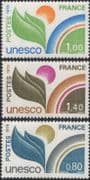 France (UNESCO) 1976 Leaf/ Sun/ Design/ Animation/ Heritage 3v set (n37641)