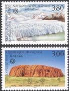 France (UNESCO) 1996 National Parks/ Ayers Rock/ Uluru/ Glacier/ Conservation/ Environment 2v set (n44843)