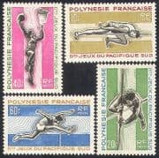 French Polynesia 1966 Sports / Games / Basketball / Athletics / Animation 4v set n38729