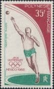 French Polynesia 1968 Olympic Games/ Sports/ Olympics/ Athlete/ Shot Putt 1v (n37501d)