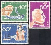 French Polynesia 1968 Ships / Sailing / Boats / Transport / Explorers / Cook 3v set n38730