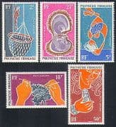 French Polynesia 1970 Pearl Diving / Diver / Pearls / Jewellery / Marine 5v set (n33620)