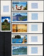 French Polynesia 1974 Tourism/ Sunset/ Mountains/ Sailing Ship/ Canoe/ Sail/ Fishing/ Transport 6v set (n45847)
