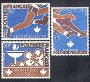 French Polynesia 1976 Olympics / Sports / Olympic Games / Flame / Animation 3v (n37451)