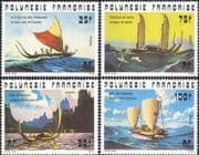 French Polynesia 1976 Pirogues/ Sailing Canoes/ Boats/ Transport 4v set (n37520a)