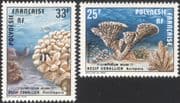 French Polynesia 1977 Corals Symposium/ Marine/ Nature/ Animals/ Conservation 2v set (n45311k)