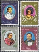 French Polynesia 1977 Sovereigns/ Kings/ Queen/ Royalty/ Royal/ People 4v set (n37501)