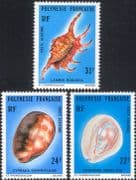 French Polynesia 1978 Shells/ Nature/ Marine/ Snails/ Seashells 3v set (n34139a)