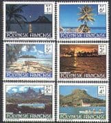 French Polynesia 1979 Tourism / Sunset / Mountains / Palm Trees / Nature 6v set (n35991)