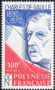 French Polynesia 1980 General Charles de Gaulle/ People/ Military/ WWII/ Politics 1v (n45577)