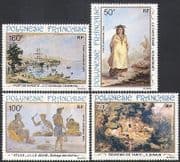 French Polynesia 1982 Art / Paintings / Ship / Transport / Costumes / People 4v set n34134