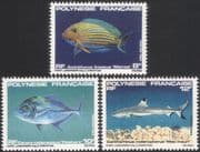 French Polynesia 1983 Fish/ Reef Shark/ Marine/ Nature/ Wildlife 3v set (n45313r)