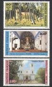 French Polynesia 1985 Churches / Cathedral / Buildings / Architecture / Trees 3v n35994
